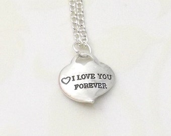 Love You Forever Heart Necklace - Couples Necklace - Mr Mrs Wedding ...