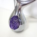 Purple Wired Stone Pendant Necklace, Purple Agate Wire Wrapped Dyed Stone by TreeCraftDiary
