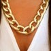 Twisted Gold Chunky Chain Link Necklace