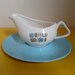 Mid Century Modern Temporama Gravy Boat and Gravy Boat Plate by Canonsburg Pottery Atomic Vintage