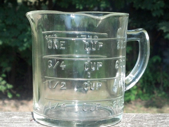 Vintage Glass Measuring Cup Hazel Atlas Triple Spout 1930 9119