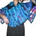 Turquoise Blue Teal Purple Nuno Felt Scarf Shawl Wrap: Wool, Hand Dyed Silk. Fringe Decoration.