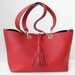 Carry Me. Oversize Versatile Tote (15" Laptop) Made of Premium Selection, Ladybugs Red Italian Nappa Leather. Handmade Unique Bag