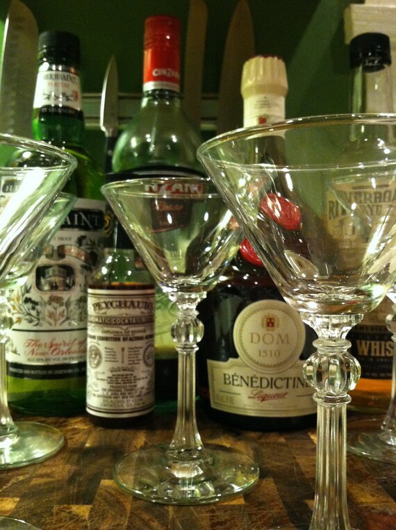 Vintage Cocktail Glass Set of 6 matching vintage cocktail