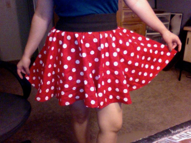 Custom sized Child Teen and Adult Minnie Mouse skirts