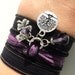 Tree of Life Silk Wrap Bracelet Hand Dyed Silk Wrap Yoga Jewelry Purple Good Luck Anklet Necklace Earthy Unique Gift Under 50 Item Z23