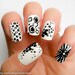 Geometric Fake Nails in Black and White