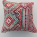 Modern Bohemian Home Decor , Embroidered Handwoven Striped Vintage Tribal Turkish Cicim Kilim Pillow cover 16" x 16"