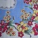Vintage cotton tablecloth blue yellow red