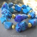 SALE Turquoise Purple Swirl Stone Pastel Arm Candy Set, Beautiful Bright Blue Stackable Bracelets