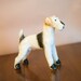 Large vintage ceramic dog figurine Airedale terrier country club chic