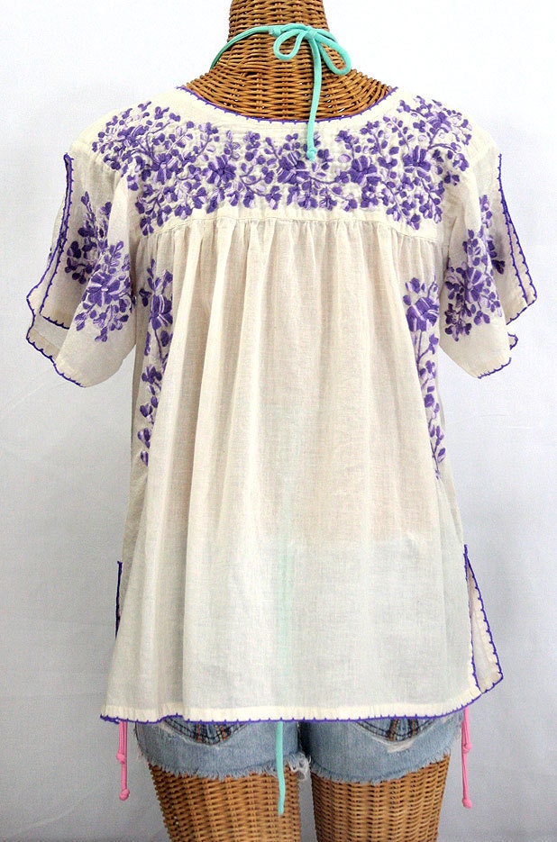 Mexican Peasant Top Blouse Hand Embroidered: