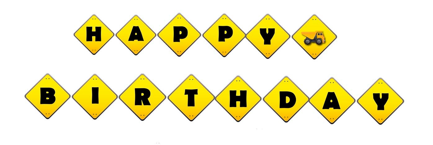 DIY Printable Under Construction Birthday Banner INSTANT