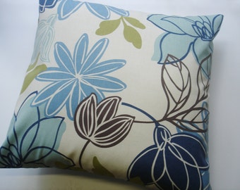 BLUE THROW PILLOW, Blue Decorative Pillow Covers, Navy Pillows ,Throw Pillow Covers 16 18 20x20 Sizes Floral Home Decor, Decorative Pillow