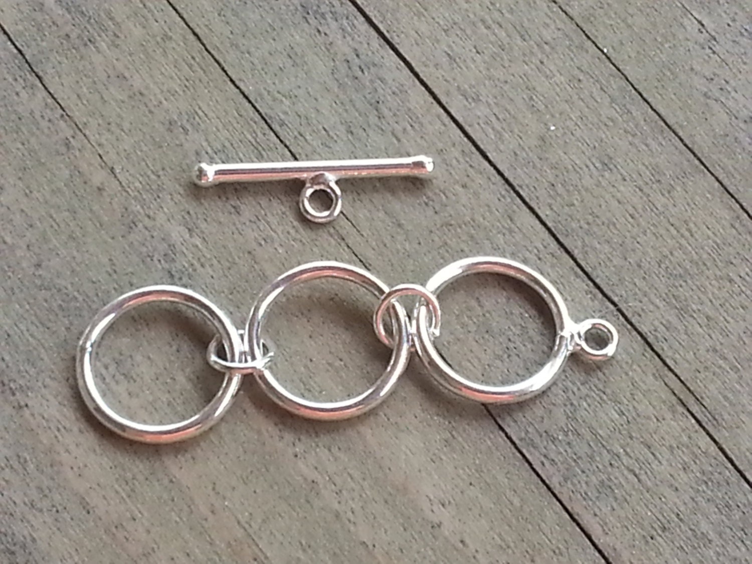 1 Set 925 Sterling Silver 9mm Toggle w/3 ring Extender 11mm