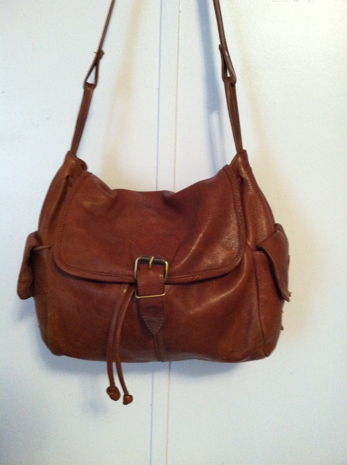 Vintage CrossBody Brown Leather Hobo Bag