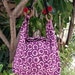 FREE SHIPPING - Handmade Hobo bag Tote bag - cotton fabric - violet red - ready to ship -