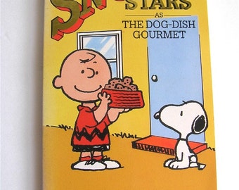 Vintage book, Snoopy Stars As The Dog-Dish Gourmet, 12, Peanuts, Charlie Brown, child and adult, cartoon