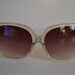 Vintage Translucent Champagne Oversized Handpainted Ladies Sunglasses