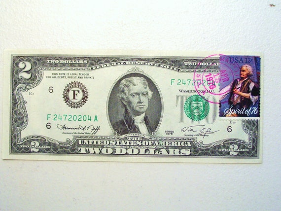 inb bill payment Stamped First Bill 76 Day US 1976 Two Dollar Issue of Spirit