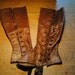 RESERVED for Roseanne..........victorian leather shank button SPATS rare authentic Made in England womens brown leather spats