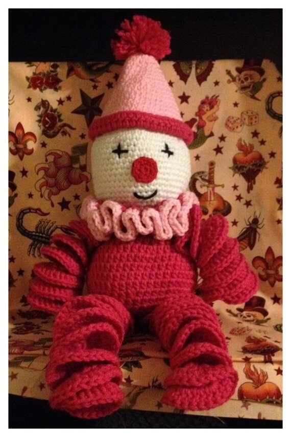 Items similar to Crochet Clown Doll on Etsy