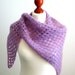Shawl, triangle, crocheted, lace, lila, wool, for all seasons