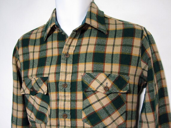 Vintage JCPenney Mens Shop Plaid Flannel Shirt Sz.M Tall