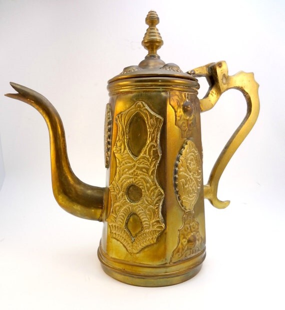 vintage brass and copper tea kettle decorative turkish style vintage brass and copper tea kettle decorative turkish style