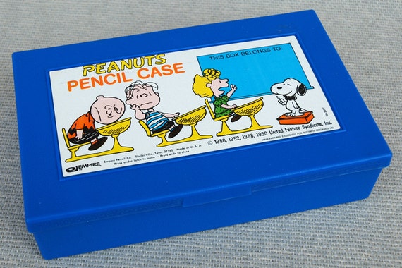 Vintage Peanuts Snoopy Charlie Brown Pencil Case Box