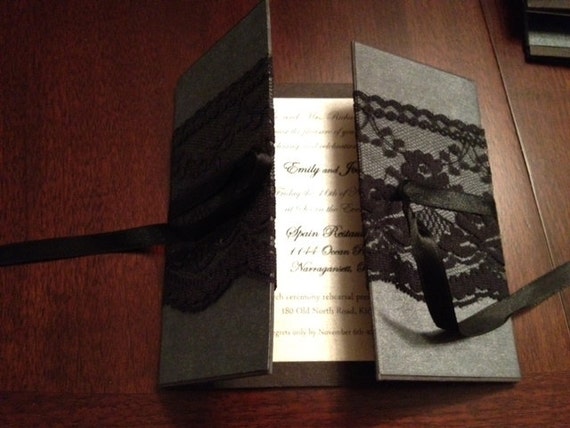 Enchanted Embrace | Lace Wedding Invitation Gatefold CHIPBOARD {EMILIA}