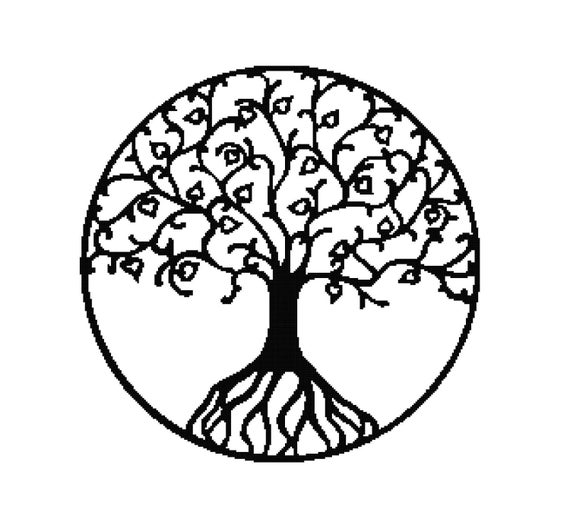 handmade tree silhouette pdf cross stitch pattern handmade tree silhouette pdf cross stitch pattern