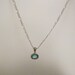 Vintage Sterling Silver 16" Necklace with Oval Blue Pendant