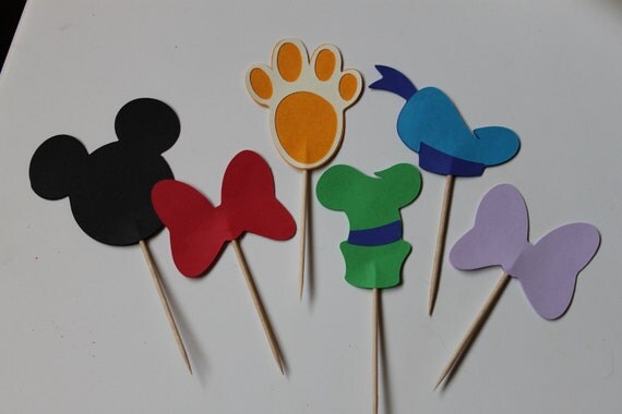 Items similar to Mickey Mouse Clubhouse Cupcake Toppers on Etsy