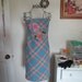 Dress Vintage 1980 B C B G Blue Pink Plaid Strapless Dress