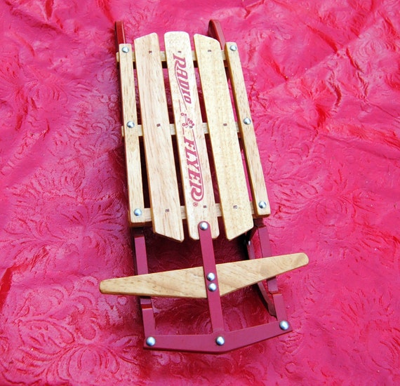 Vintage Radio Flyer Sled Mini Wood Metal Terrific
