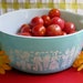 Turquoise Pyrex Butterprint Round Casserole Cinderella Style - 1950's