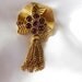 Vintage Tassel Brooch with Purple Rhinestones