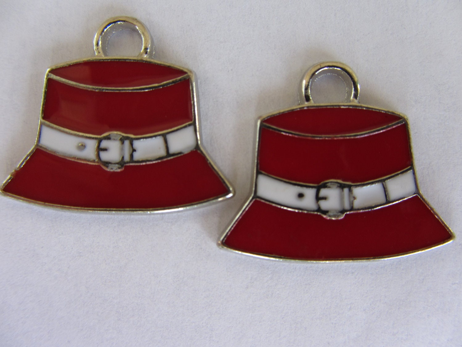 4 pcs RED HAT Enamel Charm Pendant from charmingkathyjo on Etsy Studio