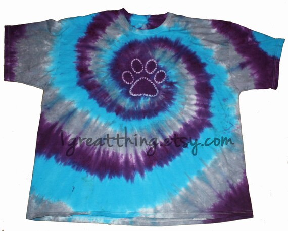 Paw Print Tie Dye T shirt Plus Sizes by One Great by 1GreatThing