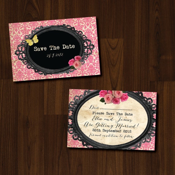 Beautiful, Vintage, Romantic, DIY Printable Wedding Invitation Save The Date Il_570xn
