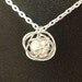 Sterling Silver Wire Knot Necklace with Genuine White Pearl