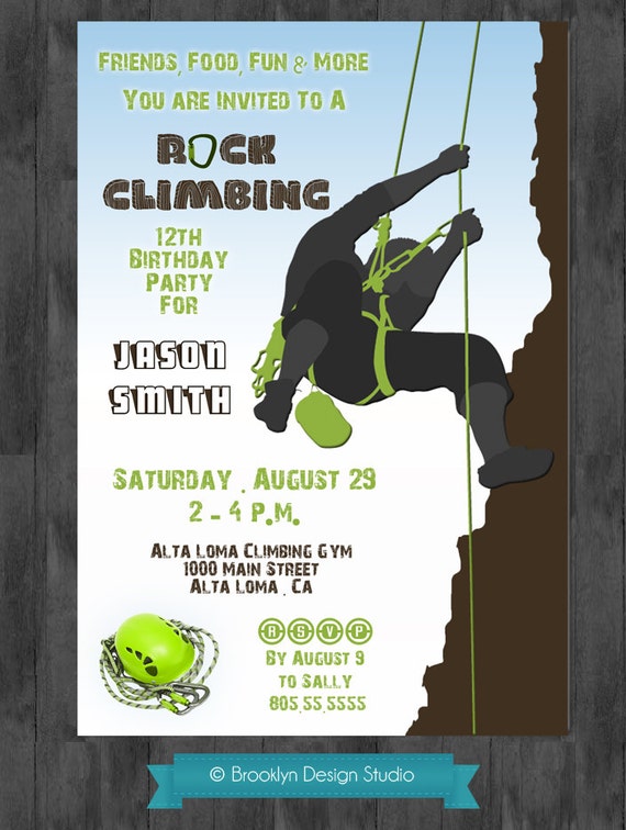 Rock Climbing Birthday Party Invitations Printable 10
