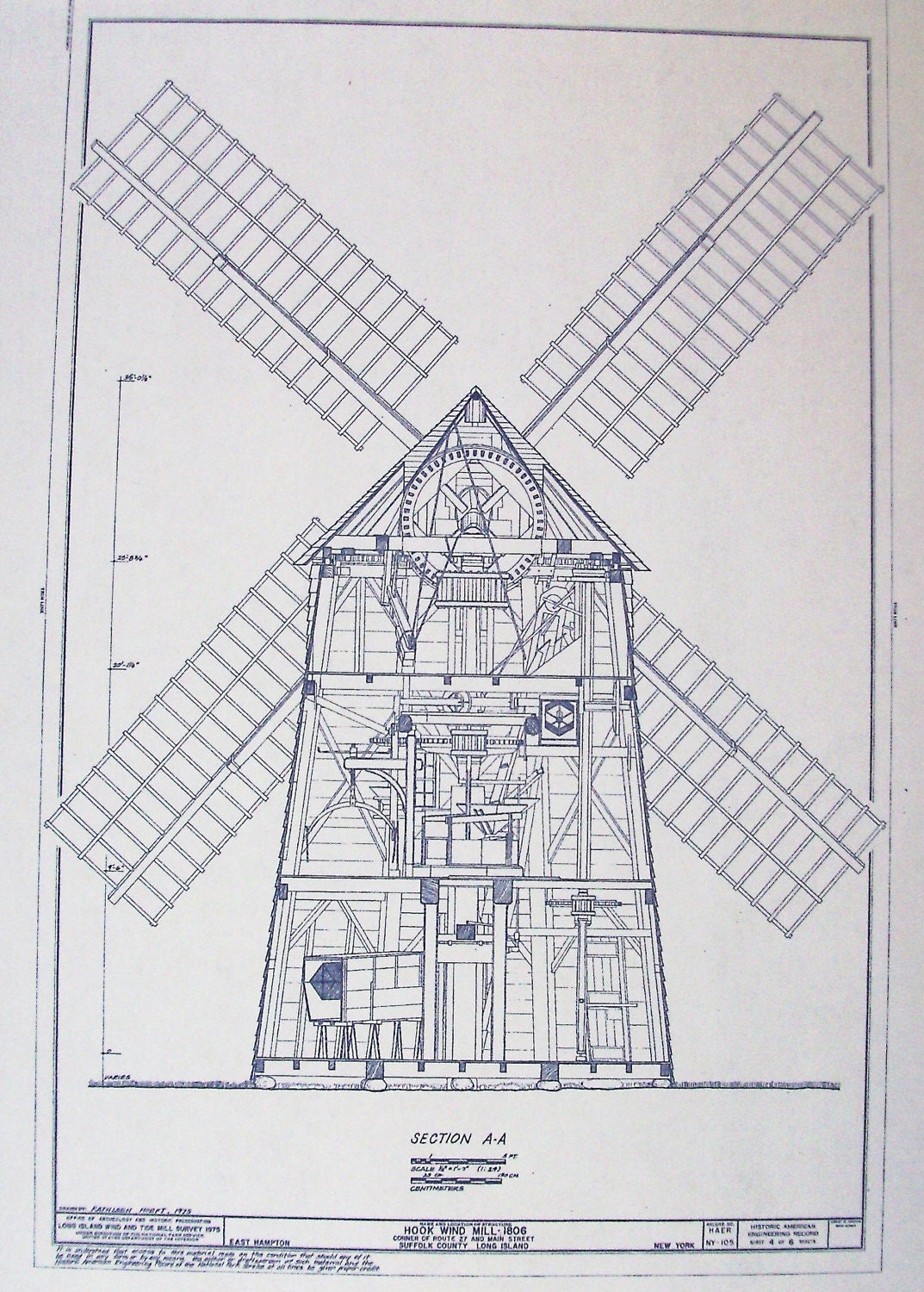 Hook Windmill On Long Island Blueprint by BlueprintPlace on Etsy