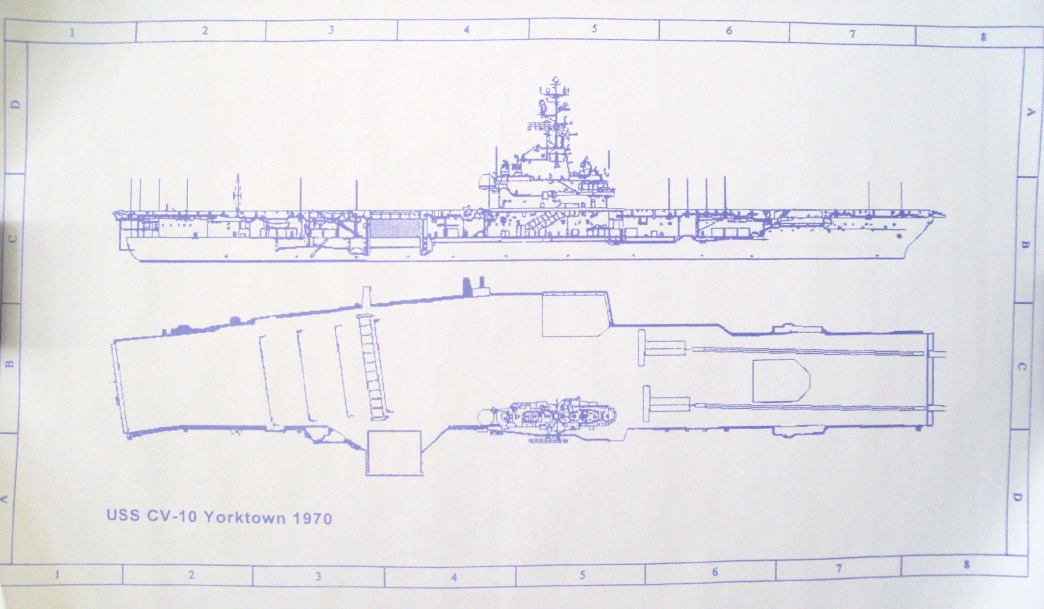 WW II Aircraft Carrier Yorktown Blueprint by BlueprintPlace