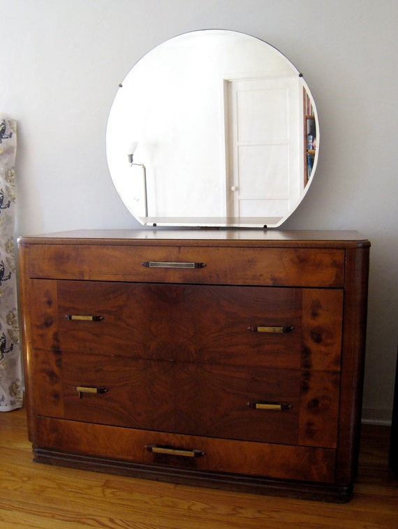 Gorgeous 1940s Streamlined Art Deco Dresser With Mirror   Il 570xN.371507299 Ajys 