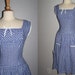 Vintage 1950s Blue Gingham Picnic Sundress