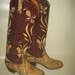 Women's Vintage Snakeskin Cowboy Boots Kenny Rogers Flowers & Butterflies size 7-7.5
