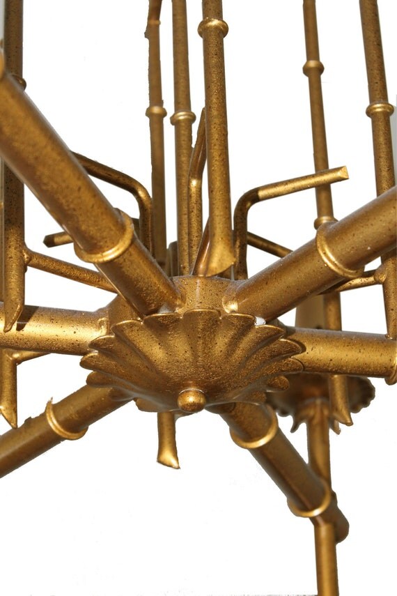 Vintage Faux Bamboo Chandelier