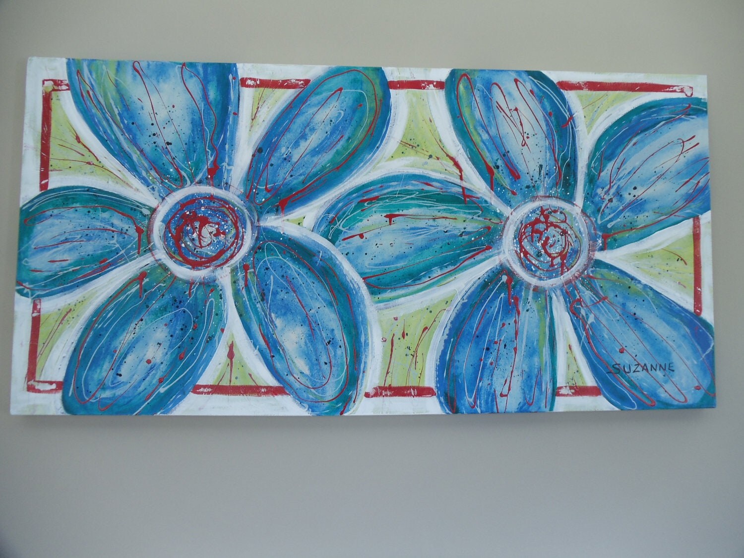 Original Painting Fun Flowers acrylic on canvas